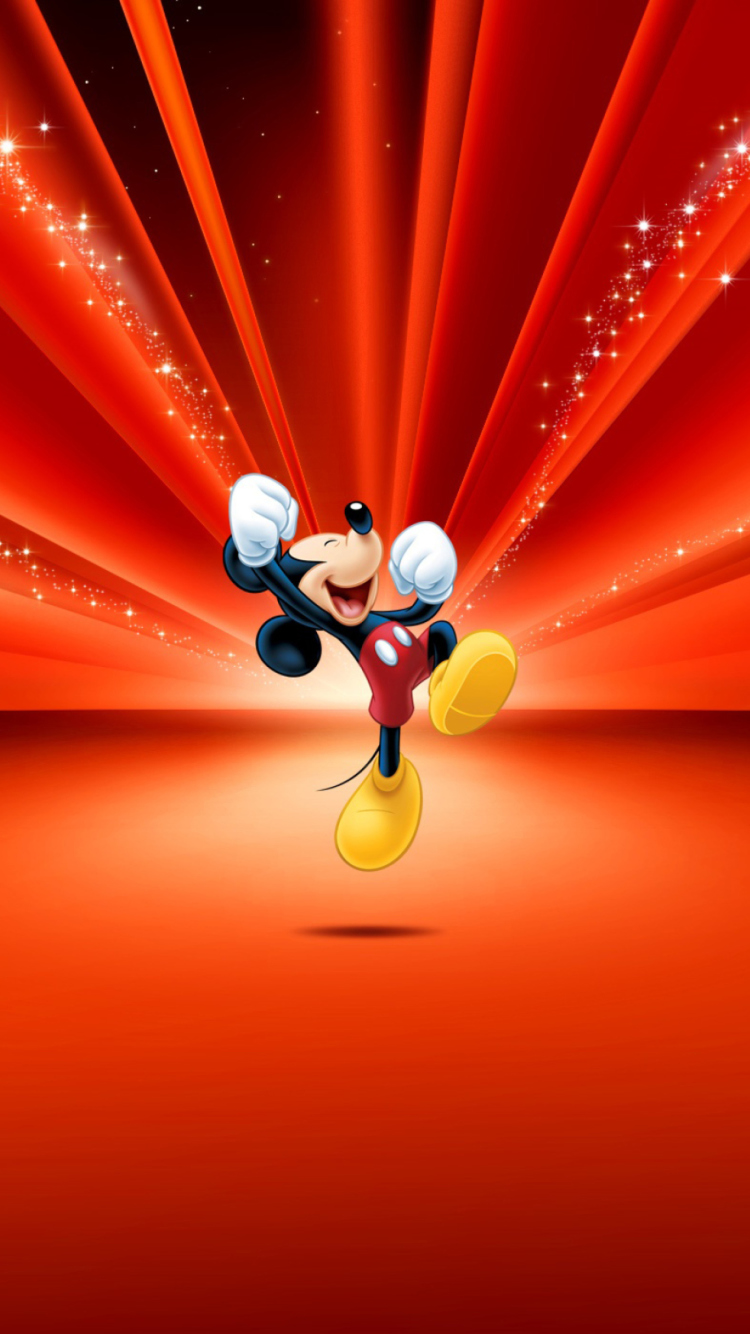 Fondo de pantalla Mickey Mouse Disney Red Wallpaper 750x1334