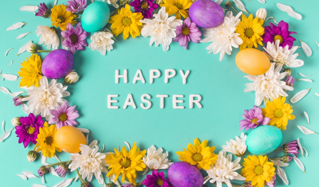 Обои Happy Easter Celebrate 1024x600