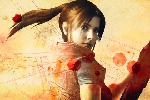 Resident Evil Claire Redfield wallpaper 480x320