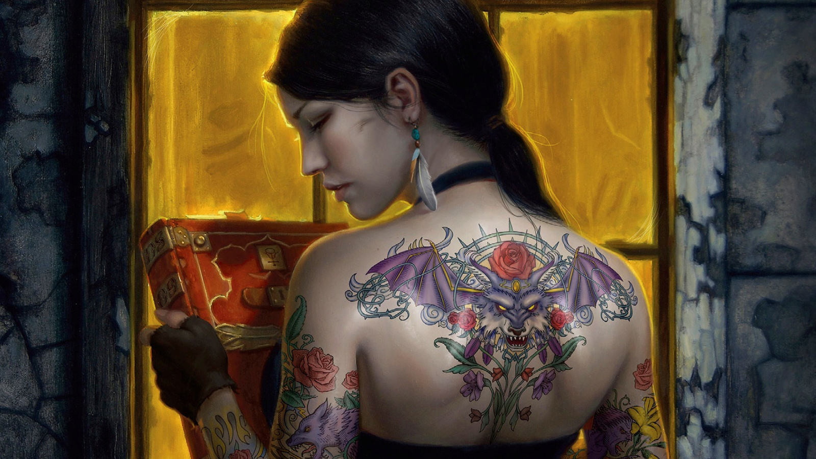 Tattooed Girl wallpaper 1600x900