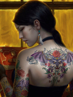 Tattooed Girl wallpaper 240x320