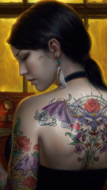 Tattooed Girl wallpaper 360x640