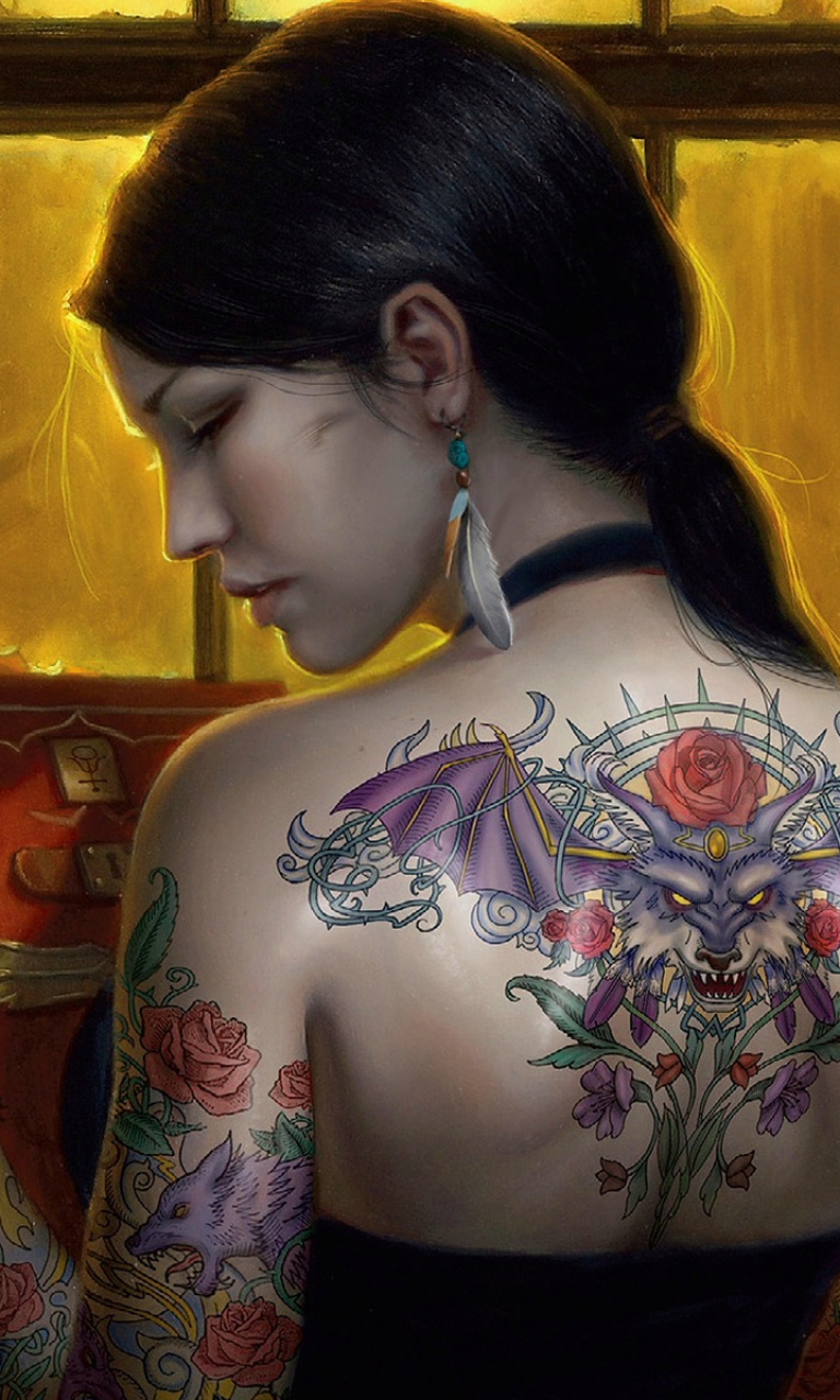 Das Tattooed Girl Wallpaper 768x1280