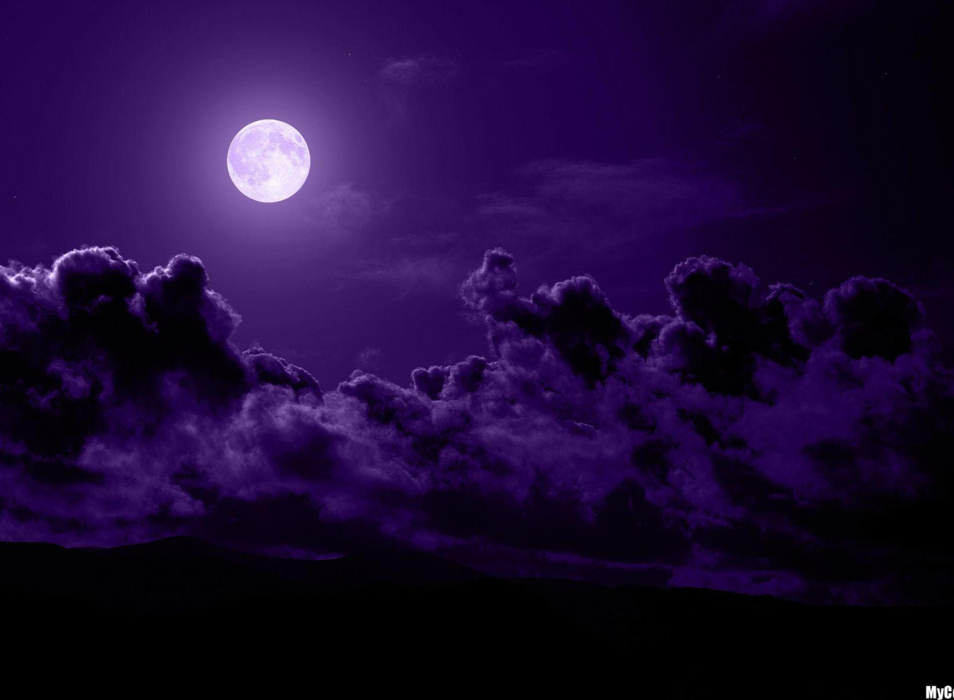 Das Purple Moon Wallpaper 1920x1408