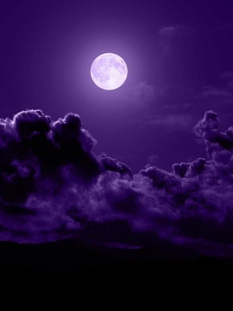 Fondo de pantalla Purple Moon 480x640