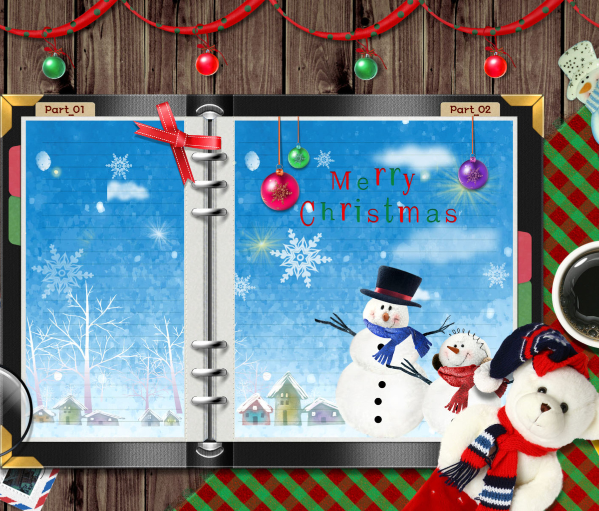 Das Christmas Desk Wallpaper 1200x1024