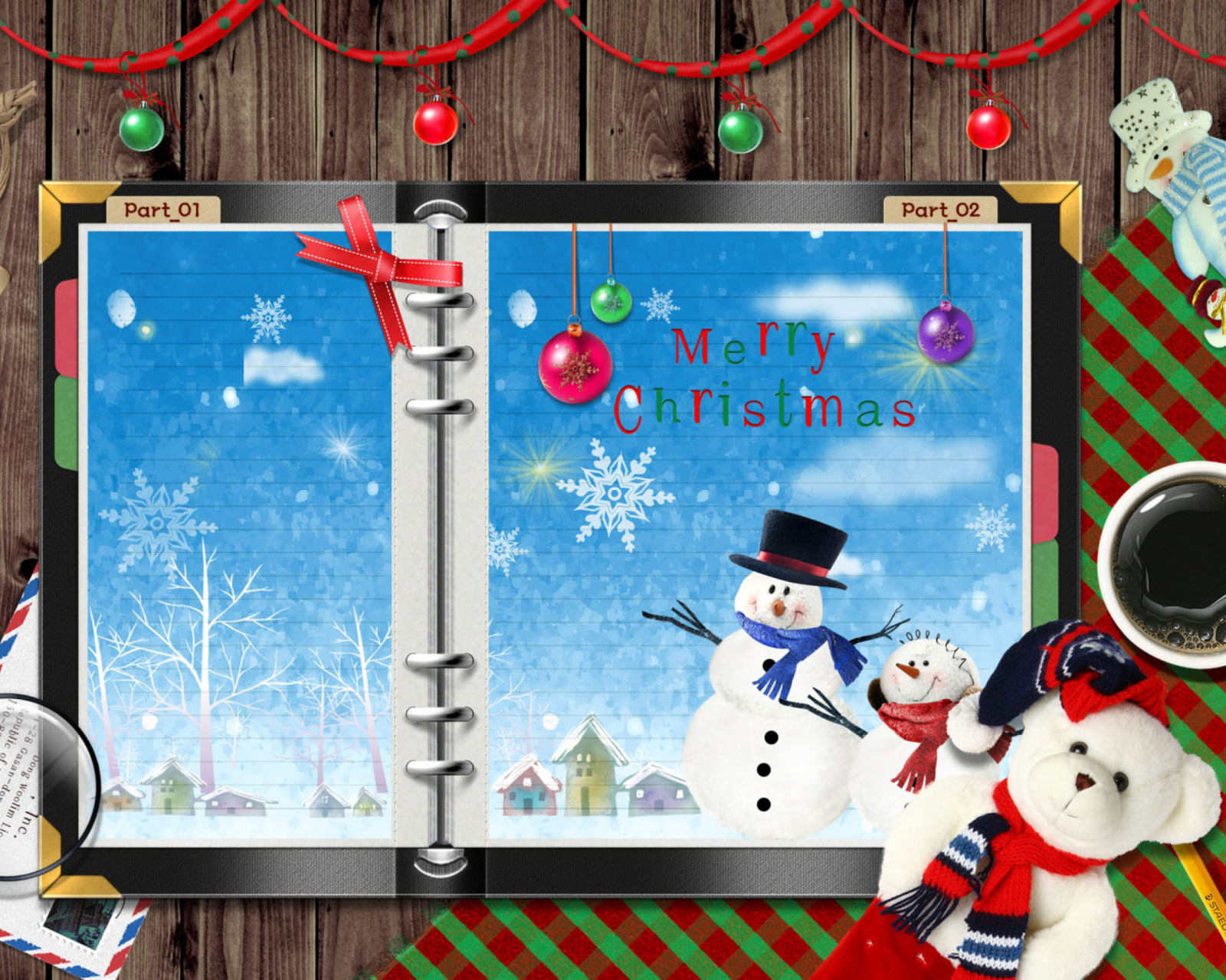 Das Christmas Desk Wallpaper 1600x1280