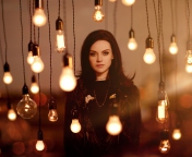Portrait Of Woman In Light Bulbs screenshot #1 176x144