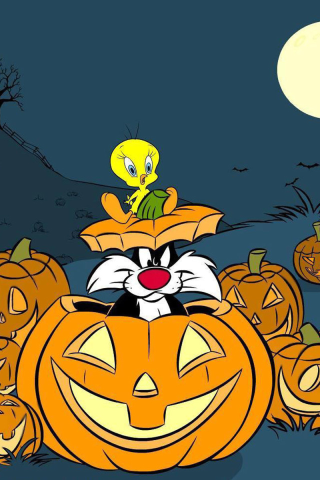 Обои Looney Tunes Halloween 640x960
