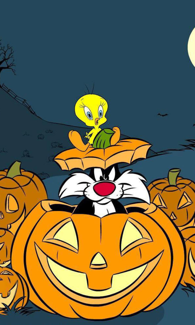 Обои Looney Tunes Halloween 768x1280