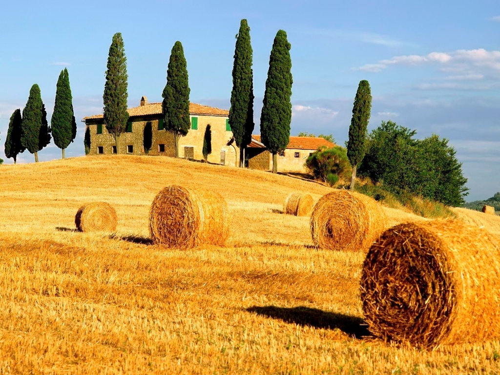 Fondo de pantalla Haystack in Italy 1024x768