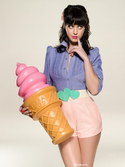 Katy Perry Ice-Cream wallpaper 480x640