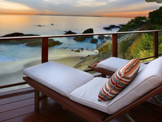 Fondo de pantalla Sunset Relax in Spa Hotel 320x240