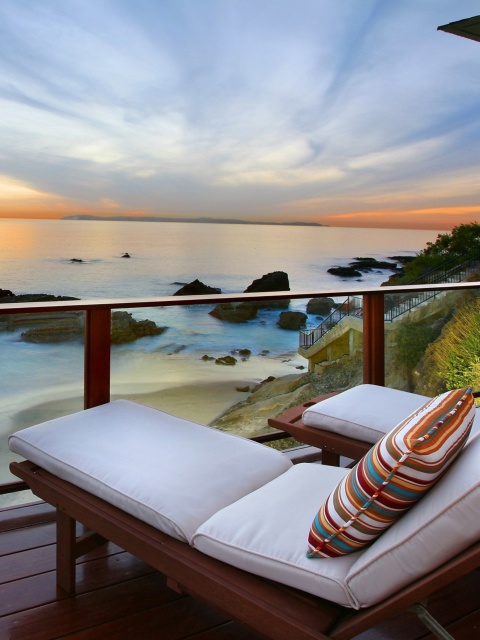 Fondo de pantalla Sunset Relax in Spa Hotel 480x640