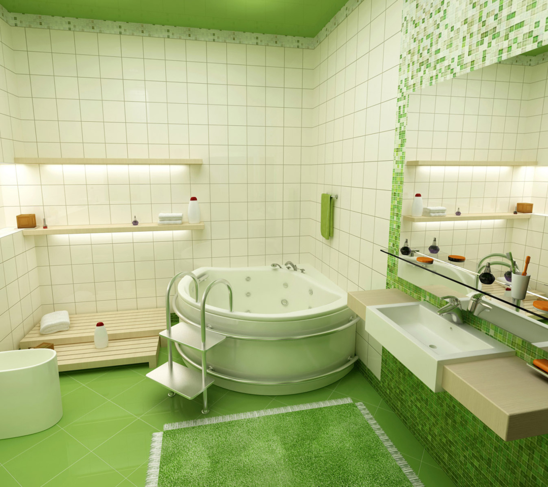 Das Bathroom Interior Design Wallpaper 1080x960