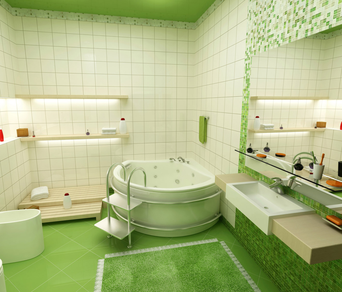 Das Bathroom Interior Design Wallpaper 1200x1024