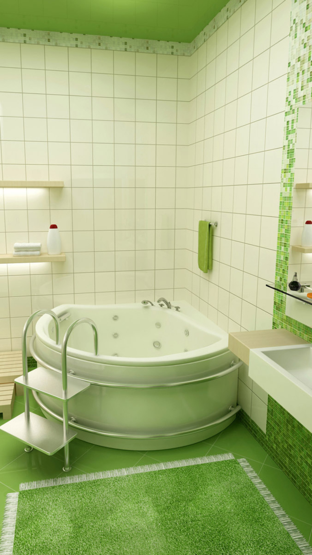Das Bathroom Interior Design Wallpaper 640x1136