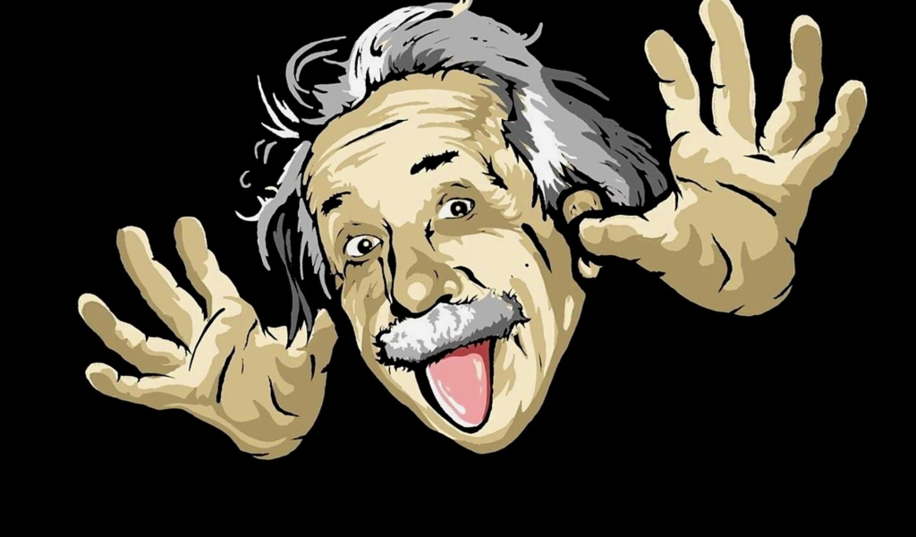 Funny Albert Einstein wallpaper 1024x600