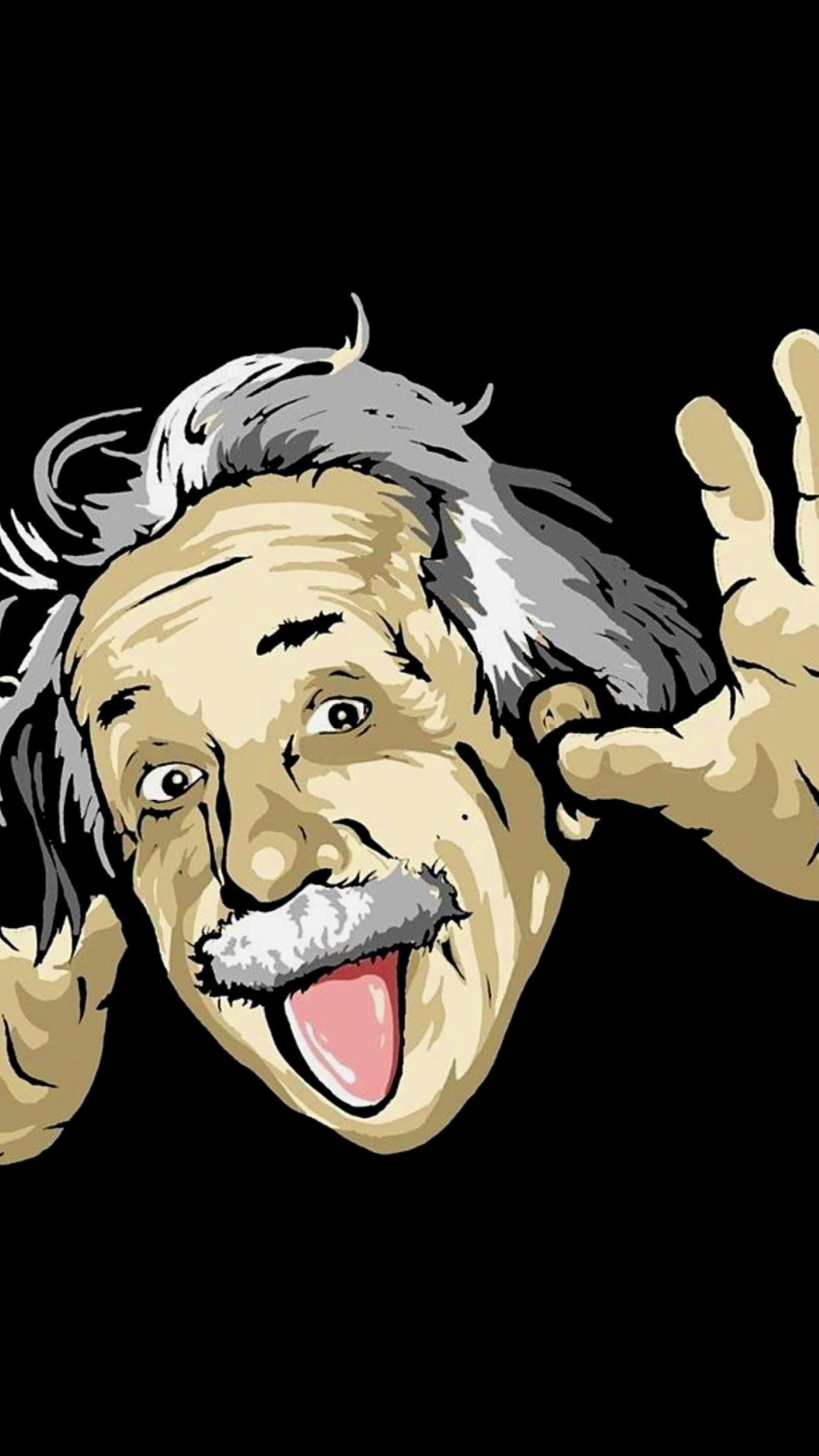 Обои Funny Albert Einstein 1080x1920
