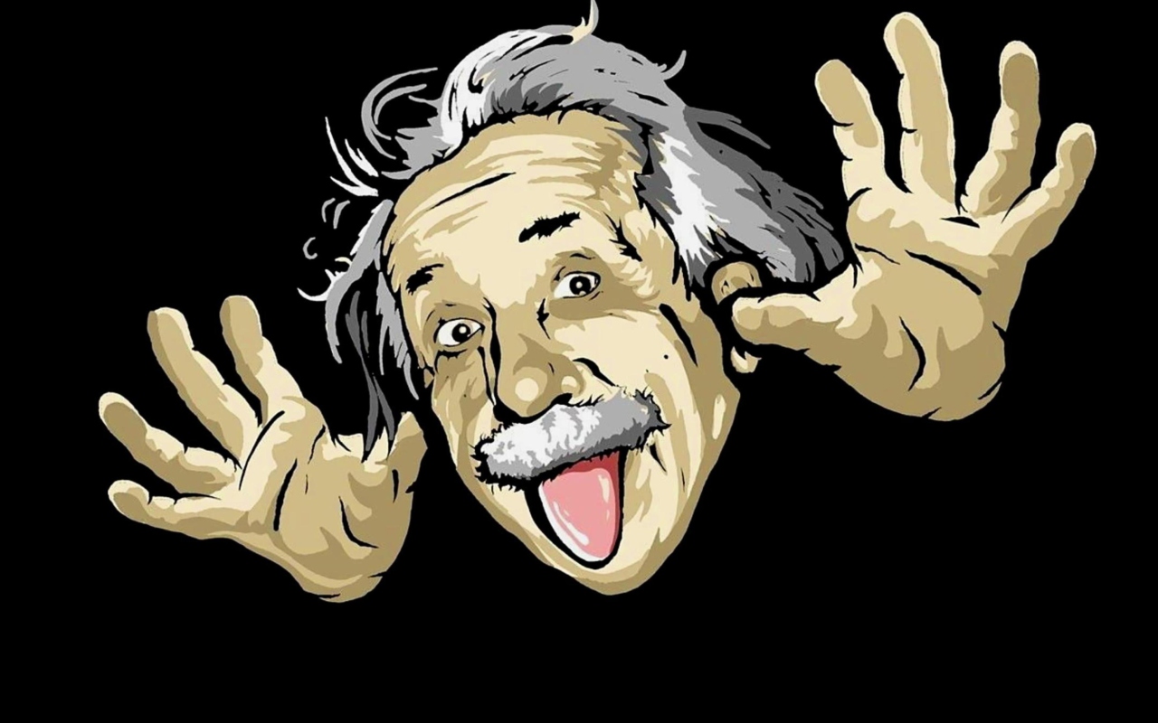 Funny Albert Einstein wallpaper 1280x800
