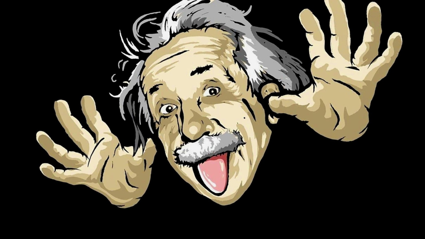 Funny Albert Einstein wallpaper 1366x768