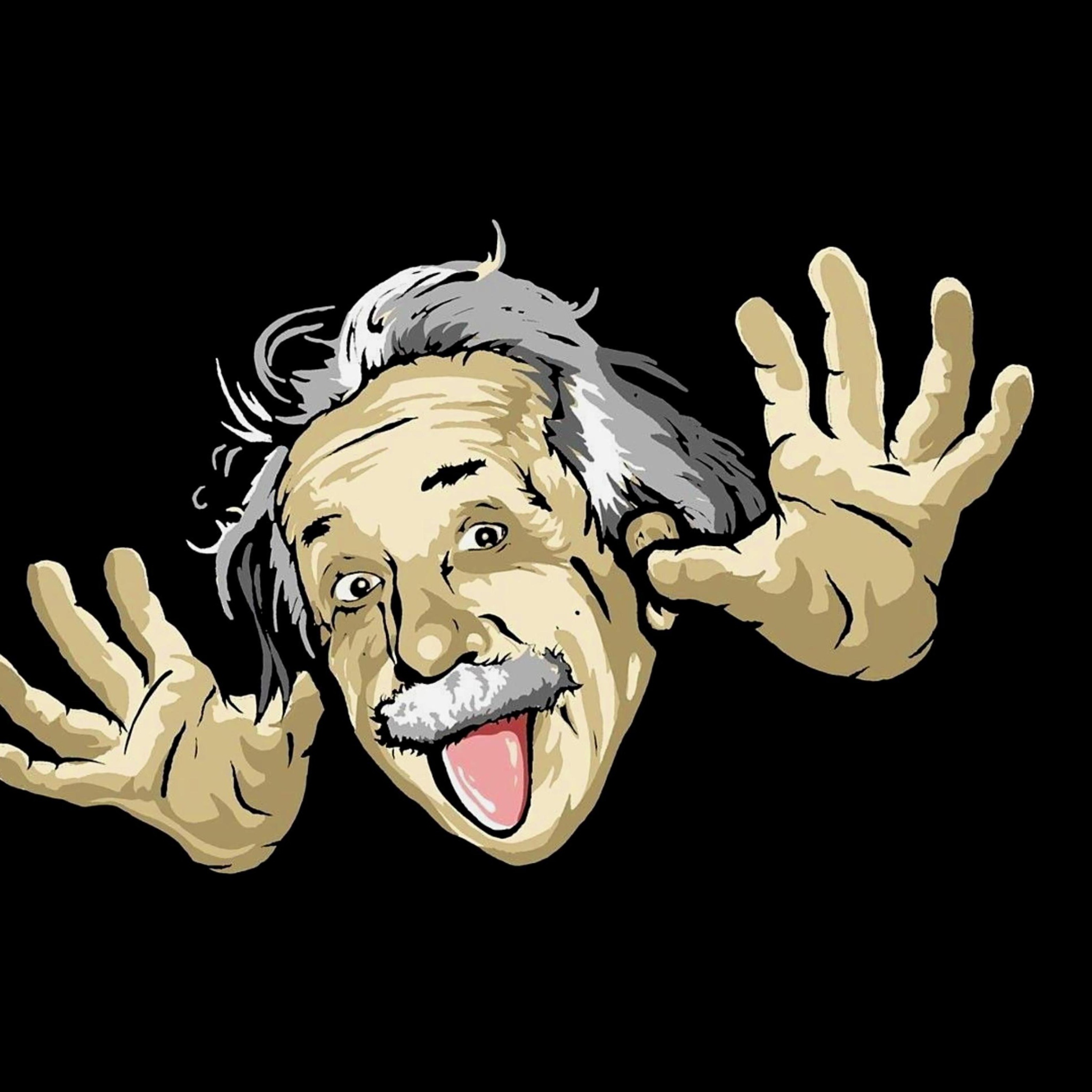 Funny Albert Einstein wallpaper 2048x2048