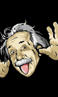 Обои Funny Albert Einstein 240x400