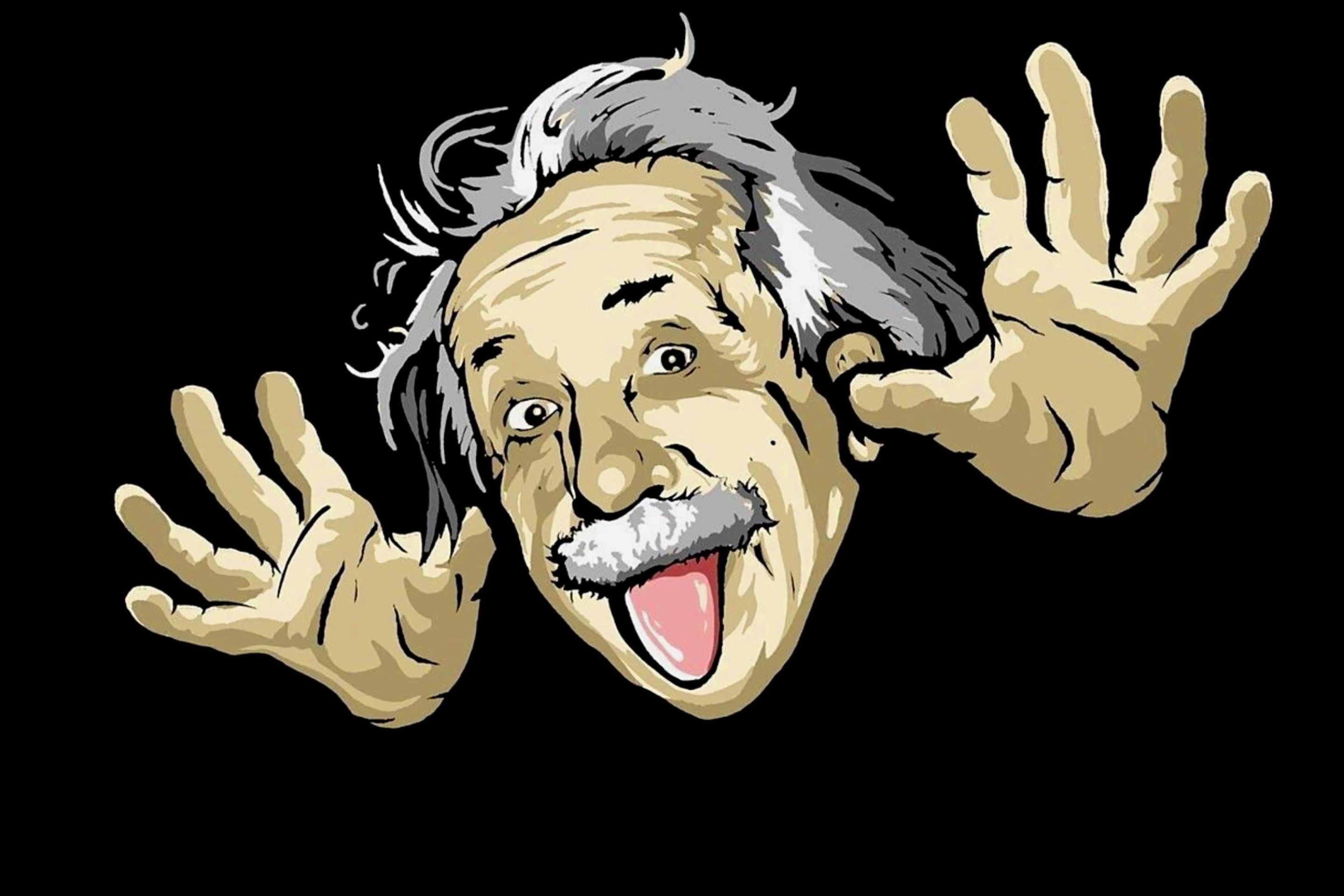 Funny Albert Einstein wallpaper 2880x1920