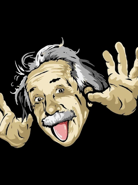 Обои Funny Albert Einstein 480x640