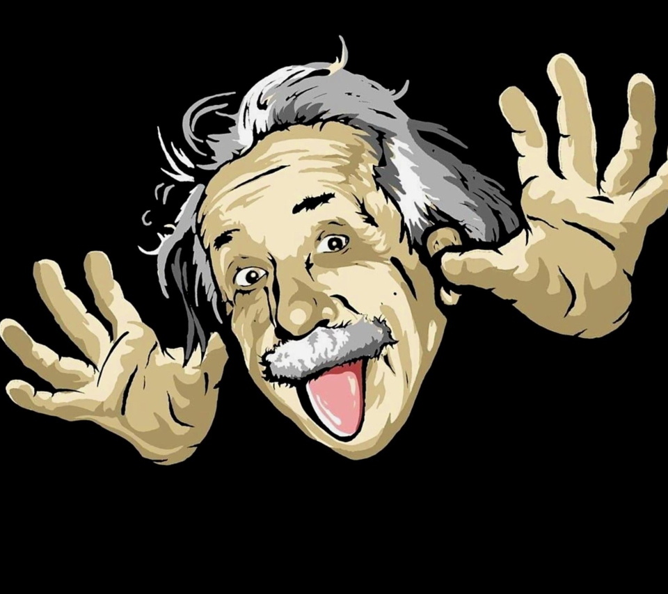 Funny Albert Einstein wallpaper 960x854