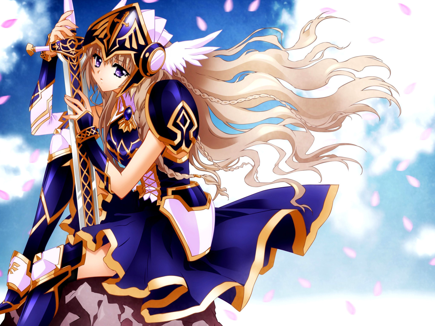 Das Anime warrior girl Wallpaper 1400x1050