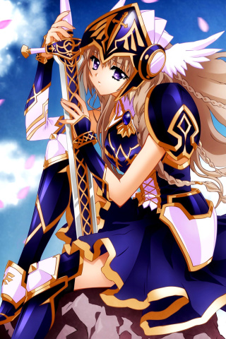 Anime warrior girl wallpaper 320x480