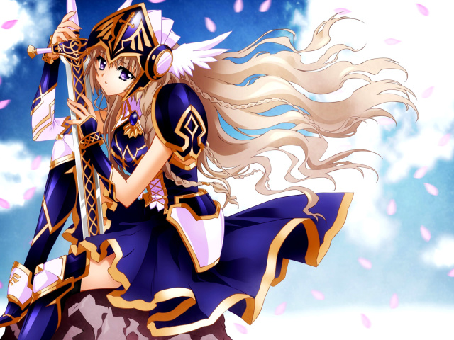Das Anime warrior girl Wallpaper 640x480