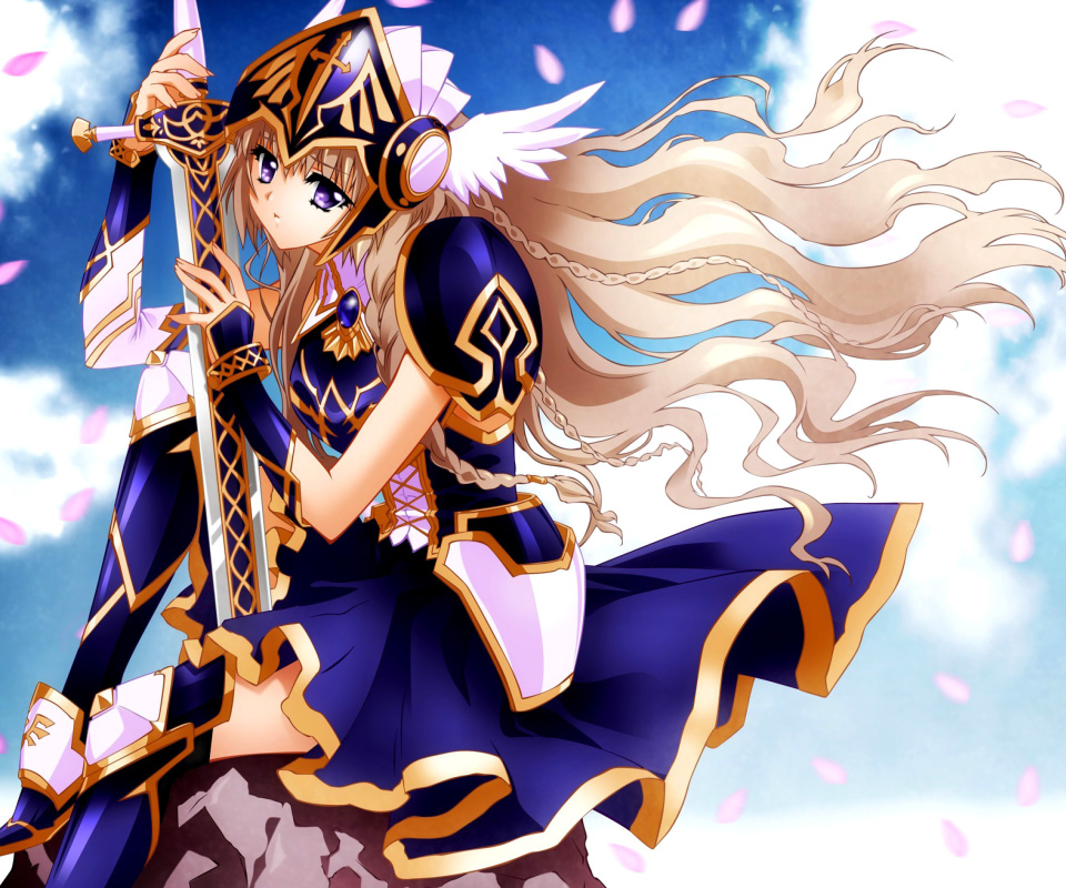 Das Anime warrior girl Wallpaper 960x800