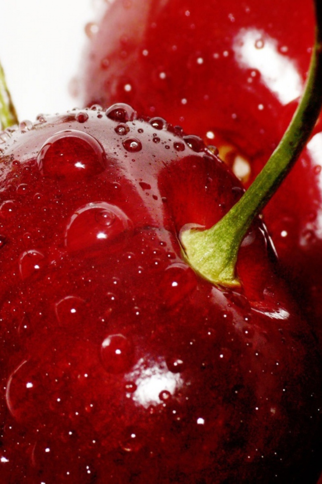 Das Deliciour Cherries Wallpaper 640x960