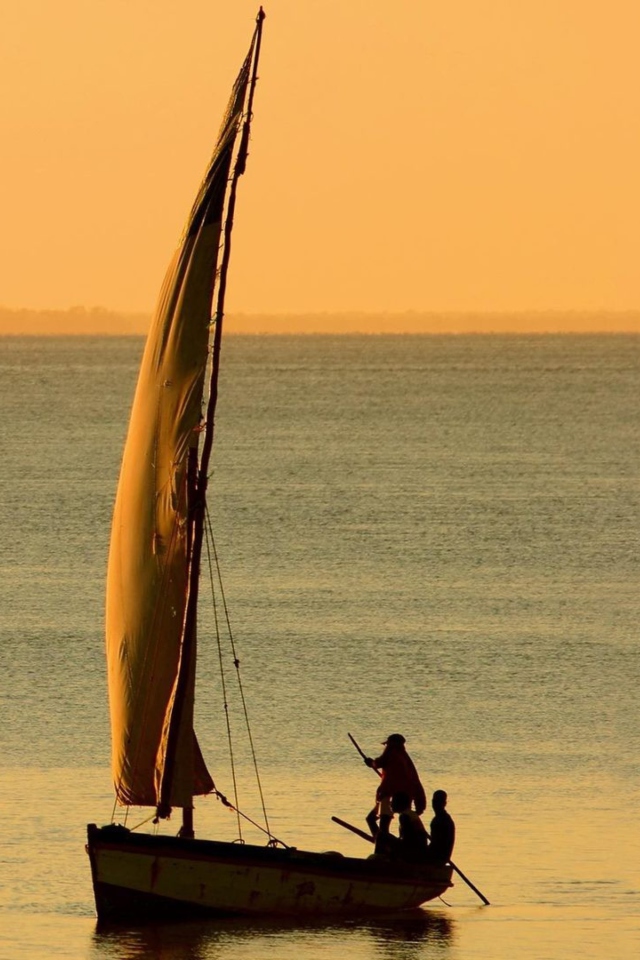 Sailing In Ocean wallpaper 640x960