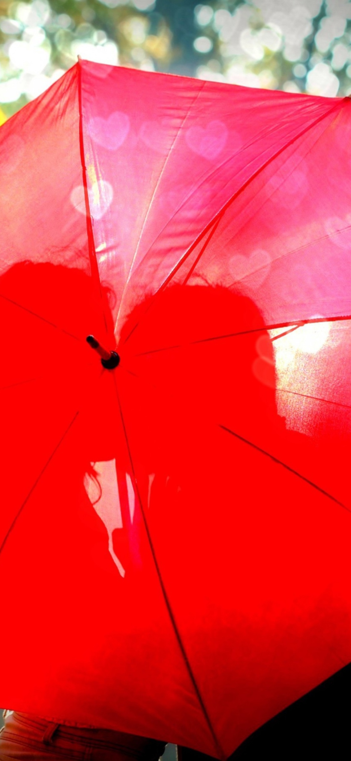 Screenshot №1 pro téma Couple Behind Red Umbrella 1170x2532