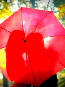 Das Couple Behind Red Umbrella Wallpaper 132x176
