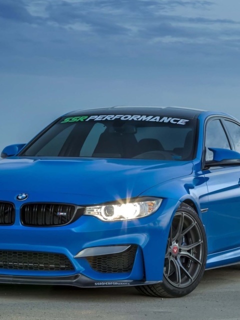 Fondo de pantalla BMW M3 Blue 480x640