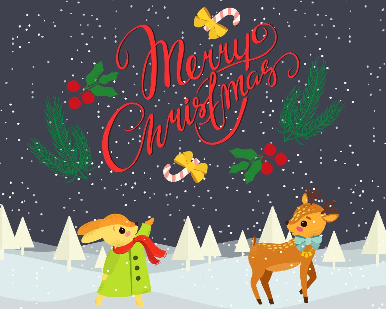 Das Merry Christmas Wallpaper 1280x1024