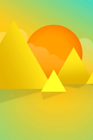 Yellow Geometric Shapes wallpaper 320x480