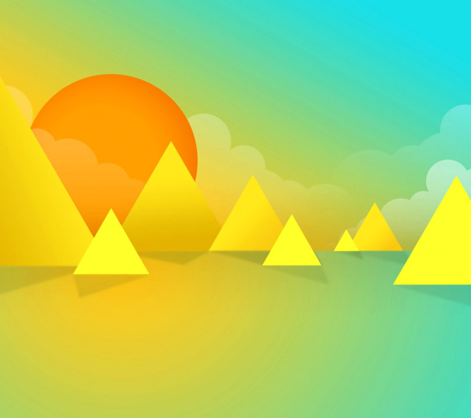 Yellow Geometric Shapes screenshot #1 960x854