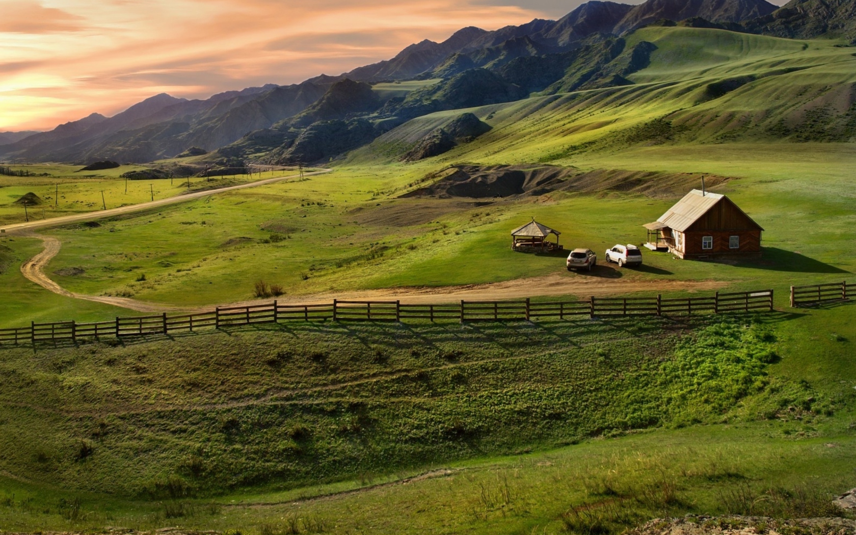 Screenshot №1 pro téma Little House In Mountains 1680x1050