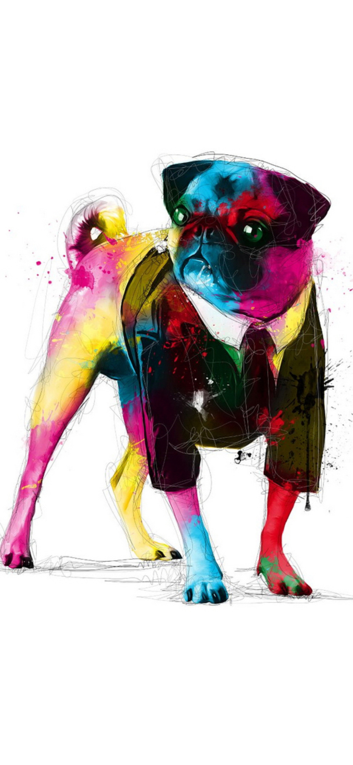 Dog In Suit Illustration wallpaper 1170x2532