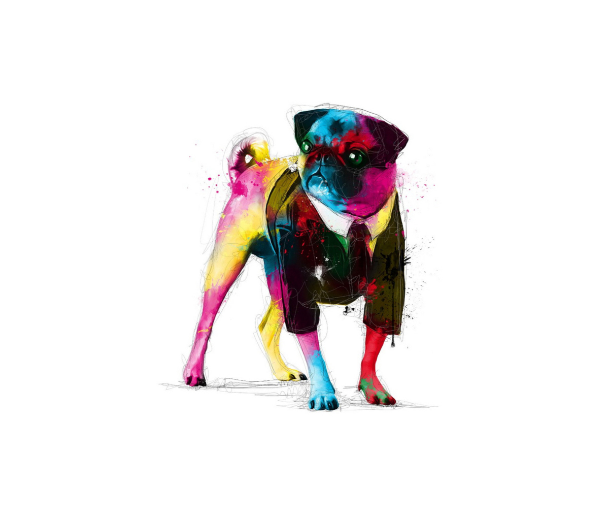 Sfondi Dog In Suit Illustration 1200x1024