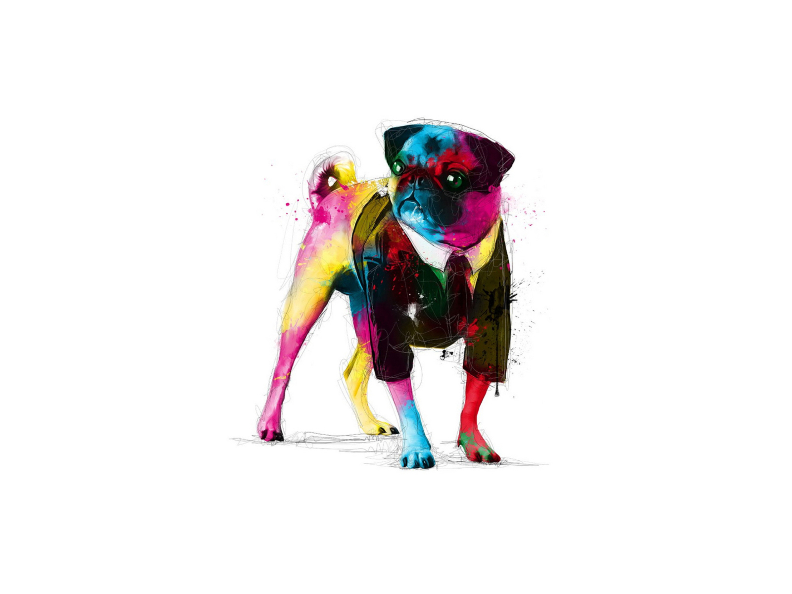 Fondo de pantalla Dog In Suit Illustration 1600x1200
