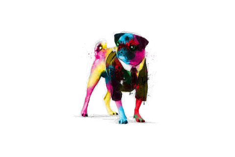 Fondo de pantalla Dog In Suit Illustration 480x320
