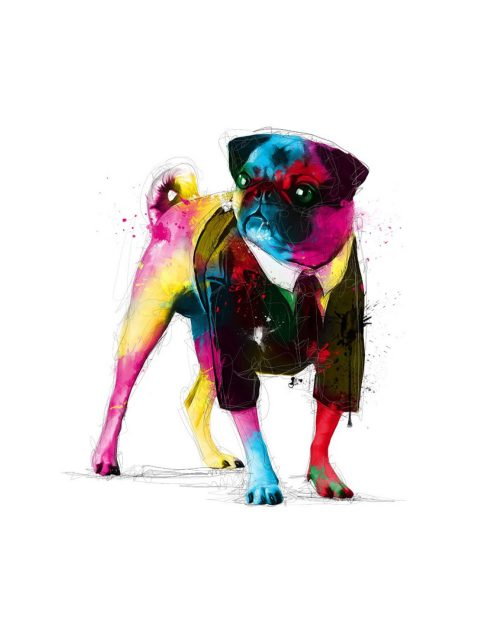 Dog In Suit Illustration wallpaper 480x640