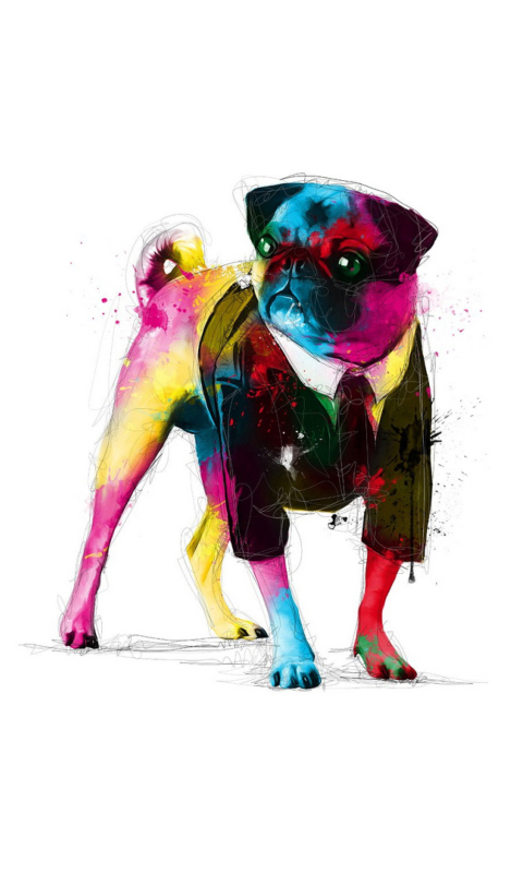 Dog In Suit Illustration wallpaper 480x800