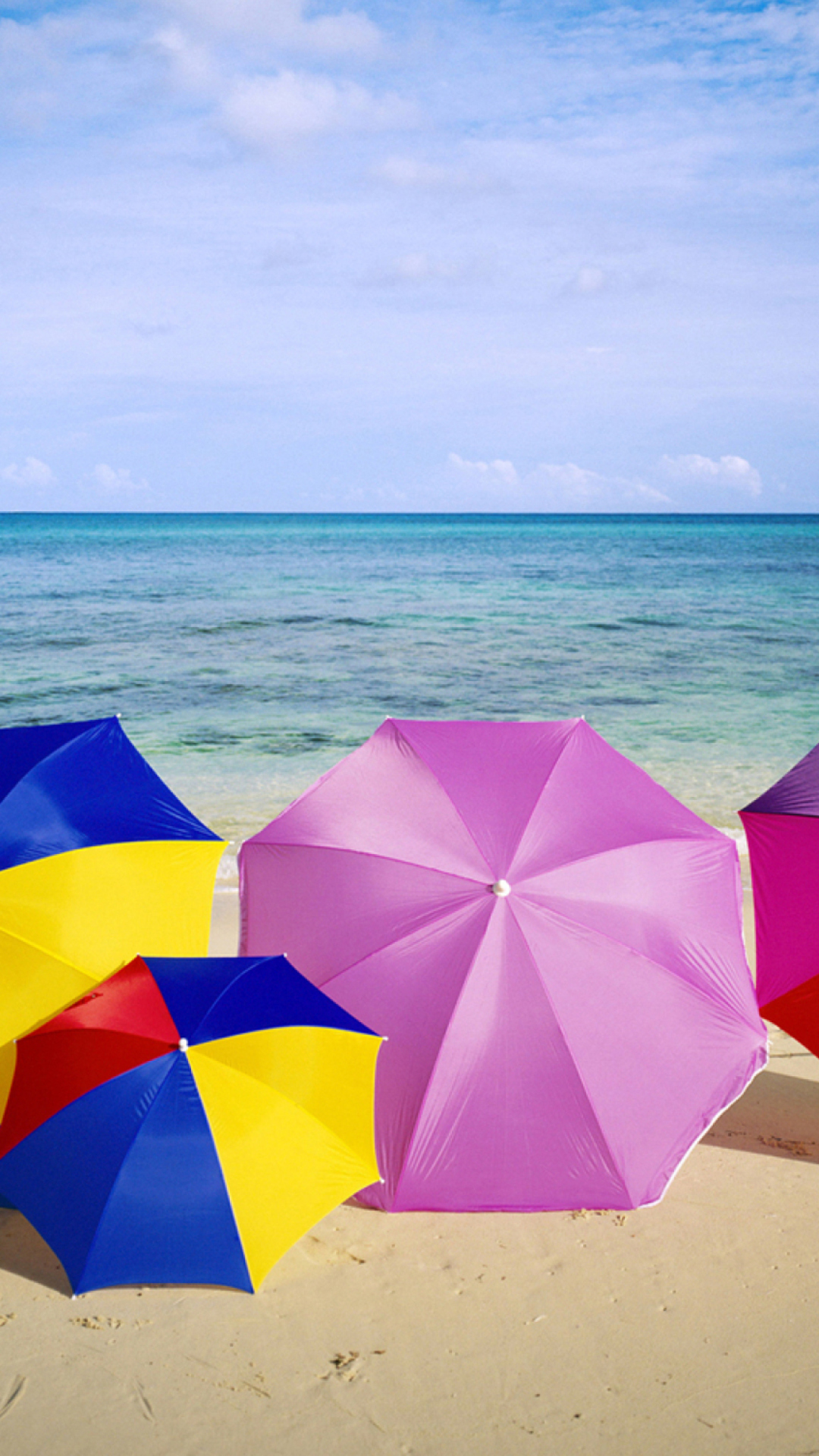 Das Umbrellas On The Beach Wallpaper 1080x1920